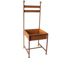 Bornhöft Stuhl zum Bepflanzen Rost Edelrost 114cm rostige Gartendeko Gartendekoration Blumenständer Pflanzgefäß Stuhl Garten Deko Dekoration Blumenkübel