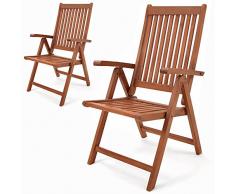 Deuba 2er Set Gartenstuhl Vanamo Eukalyptus Holz klappbar Klappstuhl Hochlehner Klappstühle Klappsessel Gartenmöbel