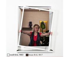 Standard Fliegengitter für Fenster als Alubausatz mit Fiberglasgewebe - Insektenschutz - 80 cm x 100 cm | Rahmen in weiß