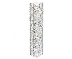 bellissa Gabionen-Steinsäule BASIC - 95539 - Dekorative Gabionensäule für den Außenbereich - 20 x 20 x 118 cm