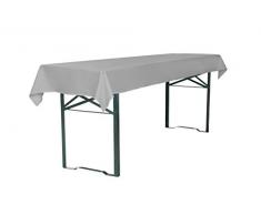 TexDeko Tischdecke für Bierzeltgarnitur, Biertischdecke 250 x 100 cm (Grau)