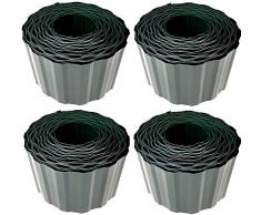 Rasenkante Beeteinfassung Beetumrandung Mähkante Rasenbegrenzung Raseneinfassung 36 Meter lang, 20 cm hoch, Farbe: Tannengrün