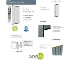 easy life Insektenschutz Türvorhang 100x220cm anthrazit mit PVC Klemmleiste, eingenähten Gewichten & Fiberglas Lamellen