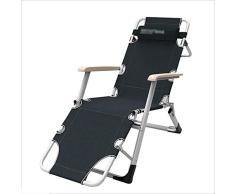 Huoqilin Klappstuhl, Chaiselongue, Freizeitstuhl, Einzelbett, Auto-Steckdose, tragbar, Strandbett, Sonnenbett, leicht, schwarz XUAGMT