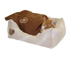 Kerbl 81231 Kuschelbett Love You, 47 x 37 x 17 cm / 50 x 40 cm, beige