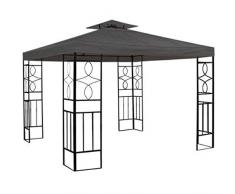 Smartweb Pavillondach 3x3m Anthrazit Ersatzdach Wasserabweisend Dach für Pavillion mit Kamindach Grau