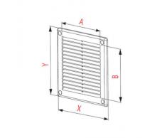 Lüftungsgitter 200 x 200 mm - Abluftgitter aus ASA-Kunststoff mit Insektenschutz - weiß