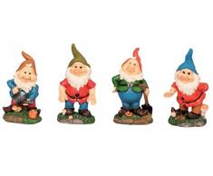 4 Lustige Gartenzwerge Gnome 18cm Gartenzwerg Gartenfigur