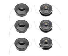 Forever Speed 6 X Doppelfadenkopf für Motorsense Fadenspule mit Tippautomatik Doppelfadenkopf Fadenkopf Mähkopf Mähfaden für Motorsensen