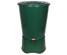 Kreher XL Regentonne 310 Liter aus Kunststoff in Grün. Mit sehr robustem Monoblock Stand, Wasserhahn und Deckel mit Sicherheitsverschluss! Top Qualität