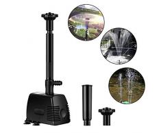 YAOBLUESEA 1000L/h 22W Garten Springbrunnenpumpe Teichpumpe Wasserspielpumpe Bachlaufpumpe Wasserpumpe Fontäne