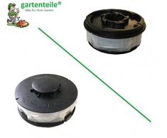 Rasentrimmer Spule Ersatzspule / Doppel - Fadenspule passend für ALDI Gardenline Elektro Rasentrimmer GLR & GLT Set bestehend aus 4 Spulen und 1 Haube passend für ALDI Gardenline Elektro Rasentrimmer GLR 450 451 452 453 454 455