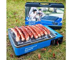 Angel Domäne Butangas Camping Grill Evergrill mit Transportkoffer | Gasgrill BBQ Barbeque Tischgrill Butangas