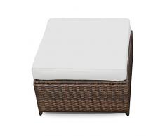 XINRO® Polyrattan Lounge Möbel Hocker braun - Gartenmöbel Polyrattan Lounge Fusshocker, Loungehocker - durch andere Polyrattan Lounge Gartenmöbel Elemente erweiterbar