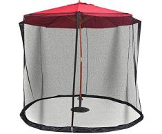 MXUS Moskitonetz Mückennetz Parasol Sonnenschirm Terrassenschirm Moskitonetz - Polyesternetz Mit Reißverschlussöffnung 275X230cm