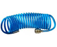 Güde 41400 SB Druckluft Spiralschlauch 5 M (mit Schnellkupplung und Stecknippel, Knickschutz, Schlauchmaterial aus PU)