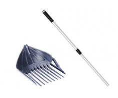 UPP 3-in-1 Hof- & Gartenschaufel | 3 Gartengeräte in Einem: Rechen, Schaufel, Sieb | Ideal zur Pflege von Garten, Teich und Hof [klein, mit Aluminium Teleskop Stiel]