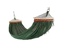 Ppy778 Outdoor-Hängematte, doppelte Mesh-Belüftung, Holzstäbchen zur Vermeidung von Überschlag, Mehrfarben optional, 200 * 150 cm (Color : RED)