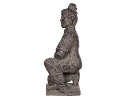 Wetterfeste Riesige XXL schwere (8 kg) Statue antiker Terrakotta Krieger 82 cm hoch SY 250132 Gartenfigur, Dekofigur, Statue, Mythologie, Figur, Büsten, Dekorationsfigur für Innen und Außen, Polyresin , Gartendekoration, Gartenfigur,
