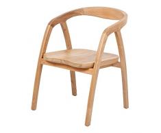 LEBENSwohnART Teak Design Lounge-Stuhl Funny Sessel Chair Massiv Holzstuhl Armlehnenstuhl