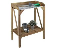 #11 Pflanztisch 70x40 cm aus Tannenholz mit verzinkter Arbeitsfläche • Blumen Tisch Beistelltisch Gartentisch Arbeits Werktisch Holz