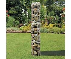 bellissa Gabionen-Steinsäule rund - 95545 - Dekorative Gabionensäule für den Außenbereich - Durchmesser 25 cm, Höhe 180 cm