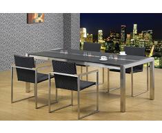 Esszimmertisch Edelstahl mit Granitplatte LxB: 200x100 cm, (Marke: Szagato) ((Edelstahltisch, Wohnzimmertisch, Esstisch, Gartentisch, Designertisch)