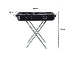 Praktischer Koffergrill Klappgrill ideal für Camping, Urlaub & Picknick - tragbarer Mini Faltgrill für spontane Grillabenteuer in 3 verschiedenen Größen (64 x 38 x 56 cm)