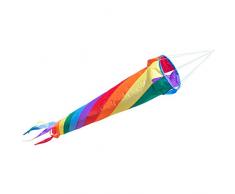 CIM Windsack - Windturbine 90 Rainbow - UV-beständig und wetterfest - Ø20cm, Länge: 90cm - inkl. Kugellagerwirbelclip
