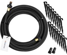 HOLZBRINK Perlschlauch 1/2 Tropfschlauch inkl. 16 Anker, 2 Endstopfen, Perl-Regner zur Bewässerung, Länge: 30 m, HPS-01-30