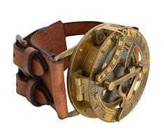 ASIAN NAUTICAL STORE Steampunk Retro Heavy Messing Sonnenuhr Kompass Armbanduhr