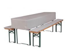 TexDeko GmbH Bierbankauflagen mit Tischhusse halblang für Bierzeltgarnitur (Schaumstoff Extra Stark RG30/50) (220x50x30cm) in Grau