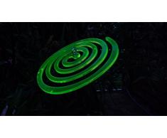 3 x Sonnenfänger Spirale lumineszierendes Plexiglas Neongrün mit Befestigung zum aufhängen Durchmesser ca.13cm
