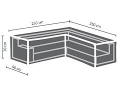 Perel Garden OCLSL250 Schutzhülle Für L-Förmiges Lounge-Set-250 cm, 250 x 90 x 70 cm, Schwarz