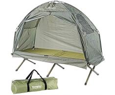 Semptec Urban Survival Technology Campingbett-Zelt: 2in1-Zelt mit Alu-Feldbett, 1200 mm Wassersäule, 193 x 78 x 160 cm (Feldbettzelt)