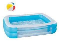 Kinderpool Planschbecken Schwimmbad Family Pool Planschbecken Babypool Baby Pool Familienpool Schwimmingpool Kinderplanschbecken Rechteckig Badespaß - ca. 200 x 150 x 50 cm