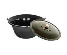 Grillplanet Set 15 Liter Gulaschkessel Gulaschtopf Emaille Deckel für Kesselgulasch