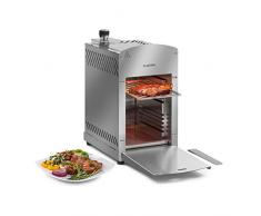 KLARSTEIN Downfire Gasgrill mit 3500 Watt und elektrischer Zündung - Top-Infrarotbrenner aus Keramik, bis zu 800 °C, IR Boost, inklusive Ablage, Grillrost, Auffangschale etc, Silber