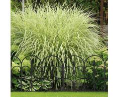 Relaxdays, schwarz Beetzaun aus wetterfestem Kunststoff, 30cm hoch, schöner Dekozaun, mit Erdspießen, 6-teiliges Set, 4m