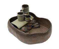 LMCLJJ Beruhigende Keramik Bambus 3 Ebenen Gleichgewicht Schiefer Tabletop Wasser-Brunnen Indoor Kleine Entspannung Wasserfall Eigenschaft