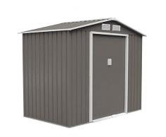 SVITA S200 XXL Metall Gerätehaus 277x191x192cm Geräteschuppen Garten Schuppen Gartenhaus Satteldach (Grau)