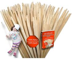 100 Lagerfeuer Spieße Stöcke für Stockbrot, Marshmallows, Bratwurst uvm. | 90 cm lang | ideal für Feuerschale | extrem bruchresistentl | ohne Splitter | ohne Reinigen | 100% Qualitäts-Bambus | lebensmittelecht