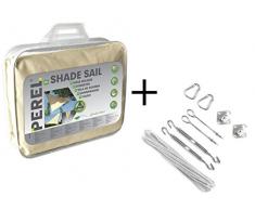 Sonnensegel Dreieck 3,6 x 3,6 m PEREL inkl. Edelstahl Montagekit