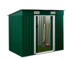 ASS Gartenhaus Geräteschuppen Metallhütte 2,38m² 1,95x1,22m aus verzinktem Stahlblech Metall grün von