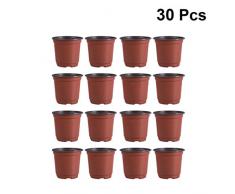 DOITOOL 30 Stück Kunststoff Pflanztöpfe Anzucht Klein Anzuchttöpfe Plastik Blumentopf 15cm Rund Kunststoff Anzuchttöpfe für Pflanzen Blumentöpfe für Sämlinge & Stecklinge (Durchmesser 150 mm)