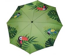 Meinposten. Sonnenschirm grün Strandschirm Vogel Flamingo 180 cm UV-Schutz 40+ Balkonschrim (Vogel)