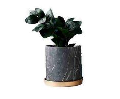 Orchideentöpfe mit Löchern Blumentopf 15,2 cm Pflanzentopf Bonsai Drainage Tablett Marmor Keramik Indoor Outdoor Weiß Gold Home Decor gray marble