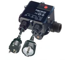Pumpen Druckschalter intelligente PUMPENSTEUERUNG FLUOMAC® für PUMPE HAUSWASSERWERK Automatic Pump Controller mit TROCKENLAUFSCHUTZ und NOTABSCHALTUNG f. KREISELPUMPE verkabelt, mit Rückschlagventil