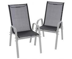 Nexos 2er Set Gartenstuhl Stapelstuhl Stapelsessel Hochlehner Terrasse anthrazit