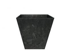Artstone Pflanzgefäß Pflanzkübel Ella, frostbeständig und leichtgewichtig, Schwarz, 30x29cm